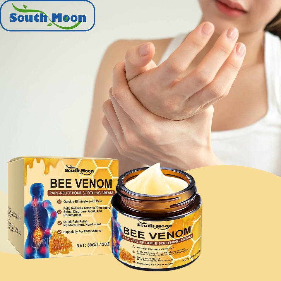 South Moon Bee Venom Pain Relief Cream - Natural Joint & Muscle Pain Soothing Cream | Arthritis, Back Pain Relief
