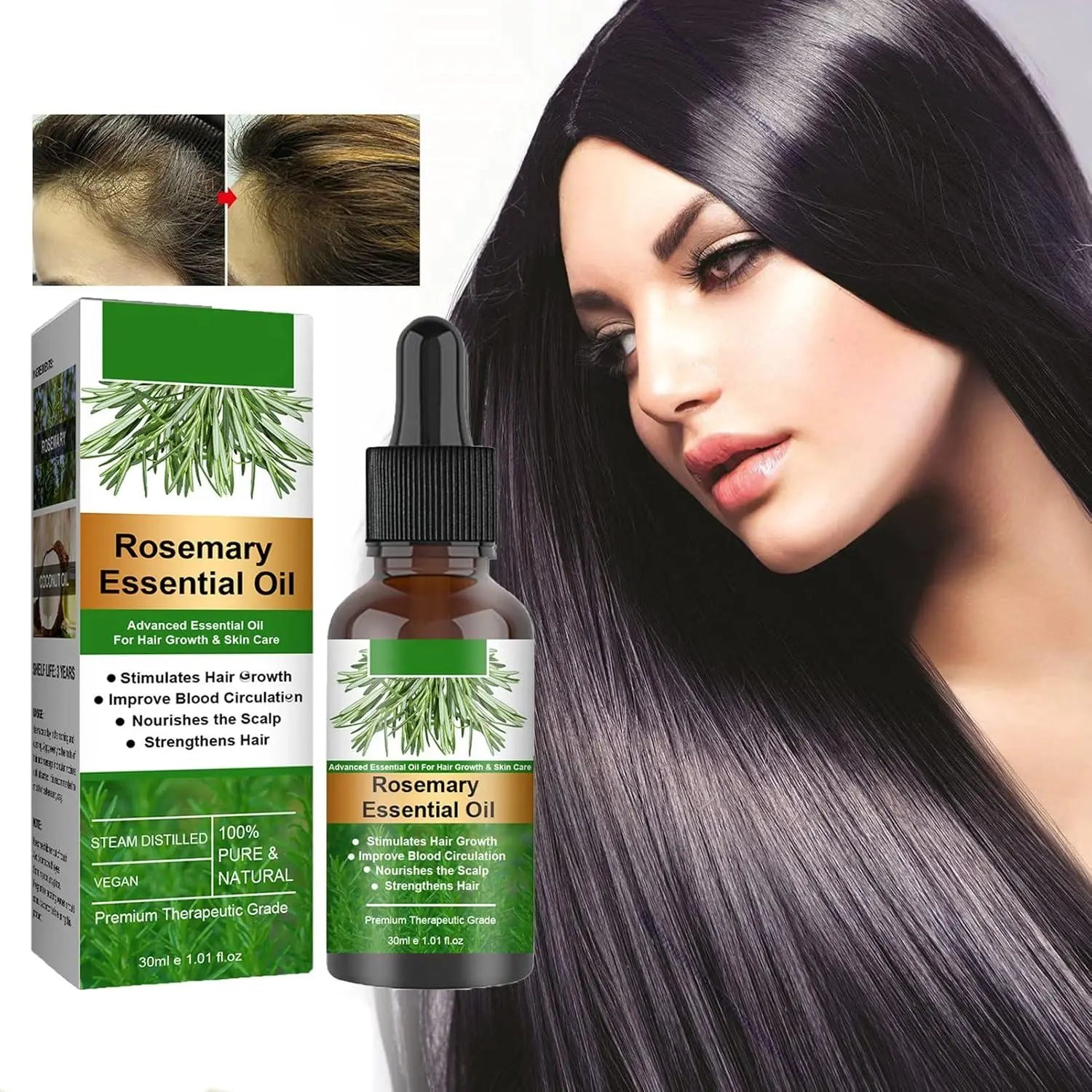 Rosemary Essential Oil for Hair Growth - Pure & Natural Hair Care Oil Beauty Hunt