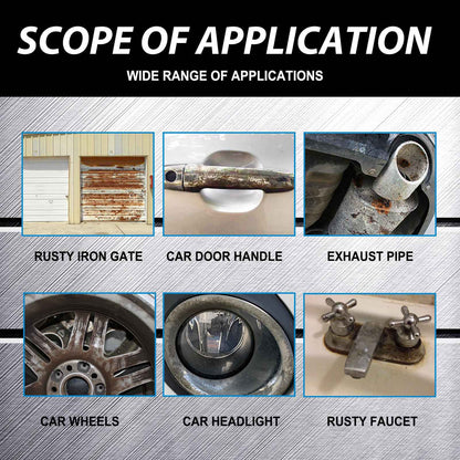 Scope of application for rust removal on various metal components.