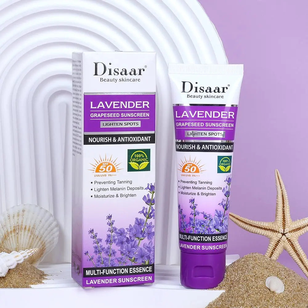 Disaar Lavender Grapeseed Sunscreen SPF 50 – Soothing UVA/UVB Protection Beauty Hunt