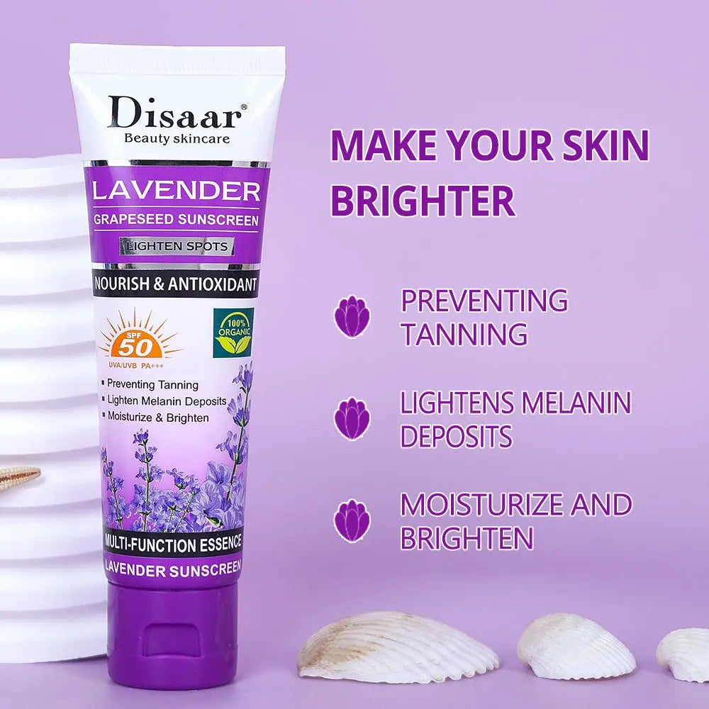 Disaar Lavender Grapeseed Sunscreen SPF 50 – Soothing UVA/UVB Protection Beauty Hunt