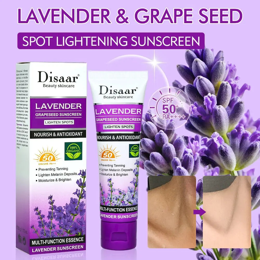 Disaar Lavender Grapeseed Sunscreen SPF 50 – Soothing UVA/UVB Protection Beauty Hunt