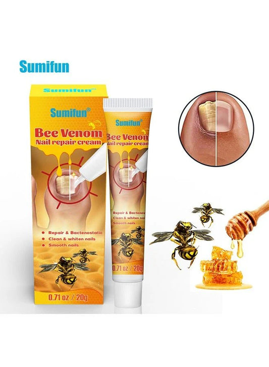 Sumifun Bee Venom Antifungal Nail Cream – Natural Treatment for Toenail & Fingernail Fungus, Yellow Thick Nails & Onychomycosis